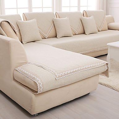 QTLI Cotton/linen slip Sandy hair fresh four seasons fashion fabric sofa cushion beige sofa