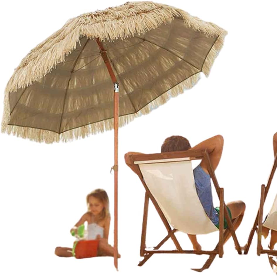 WeZest Balcony terrace straw umbrella, Hawaiian straw umbrella