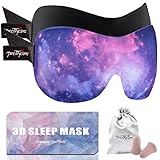 3D Sleep Mask (New Design - Invisible Alar by PrettyCare with 2 Pack) Eye Mask for Sleeping - Contoured Face Mask Silk - Blindfold with Ear Plugs,Travel Pouch - Best Night Eyeshade for Men Women Kids