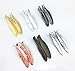 yueton 12pcs Colorful Metal Feather Prong Clips Alligator Hair Clips Barrettes Bobby Pin Bride Headwear Edge Clip Clamps