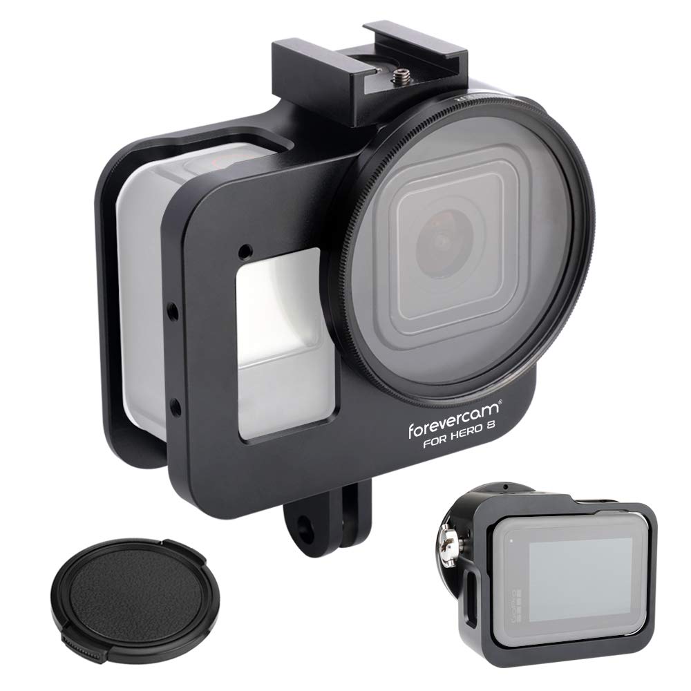 Forevercam Aluminum Case for GoPro Hero8 Black, Action Camera Housing Cover, 2019 Hero8 Black Cage Accessories
