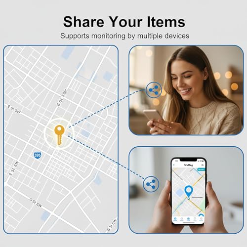 4 Pack Smart Tracker Tags Item Finder [Apple MFi Certified] Works with Apple Find My (iOS Only) Air Bluetooth Tag with Waterproof Replaceable Battery Worldwide Tracking for Key Wallet Bag Luggage Pets