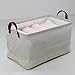 100% Natural Storage Basket, Household Storage Organizer Bin with Drawstring, Baby Toys Storage Bins, Shelf Storage Cubes for Living Room Cabinet, Beige