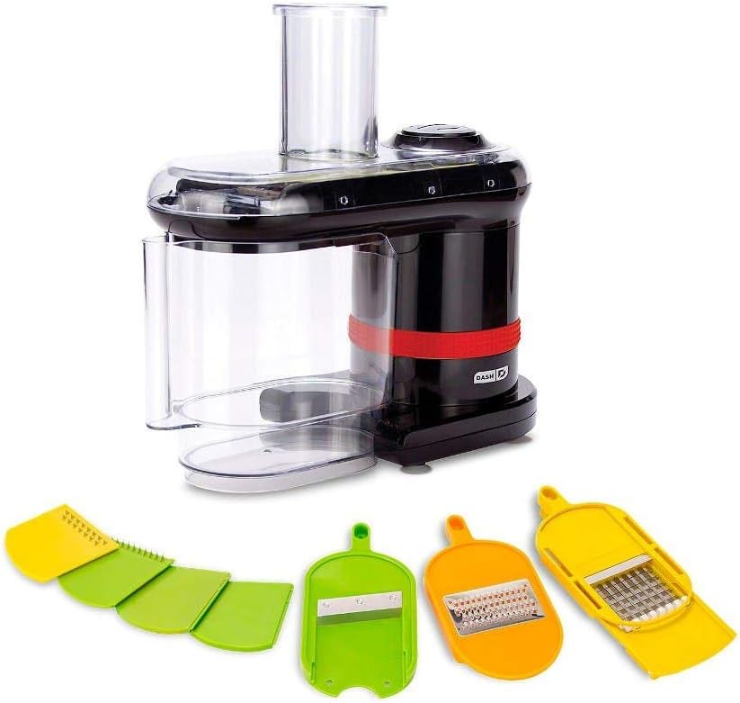Dash Electric Mandoline food slicer chopper 150 watts 7 specialized blades large capacity container (black)