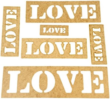 6-piece "LOVE" Word Stencil Set - six different sizes of stencils for the word LOVE - Includes how-to sheet!
