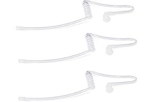 UAYESOK 3 Pack Replacement Acoustic Coil Tube Universal Clear Transparent Surveillance Kit for Motorola Baofeng Kenwood Radio - Law Enforcement, Police Earpiece - Listen Only