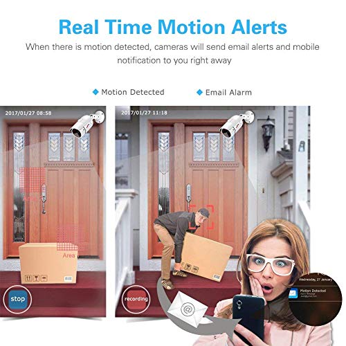 POE Surveillance Video Security System, Power Over Ethernet Camera System 8Channel 12inch LCD Monitor NVR 4 Camera Security Systems 1TB Hard Drive Plug and Play, Easy Remote Viewing - ANRAN