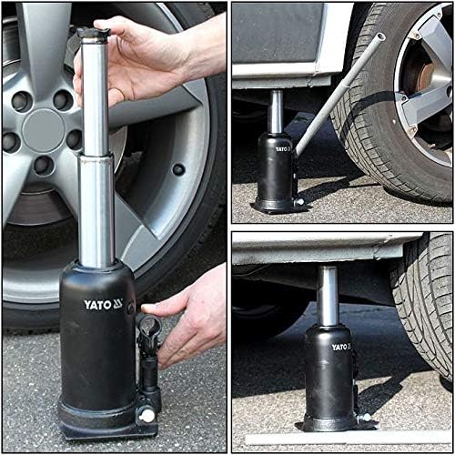 Yato 5 Ton Two Piston Type Black And Sliver Hydraulic Bottle Jack, Yt