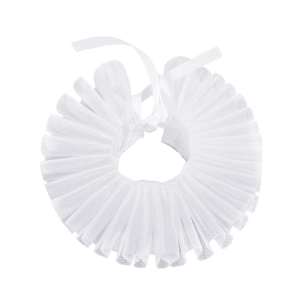 GRACEART Elizabethan Wrist Ruffs Ruffled Cuff Arm Bands 1 Piece (White)