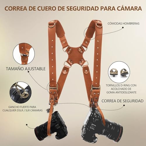 4J LEDR Photo Camera Strap, Professional Photographic Camera Strap for Photographic Camera, Multiple Camera Equipment for Dslr/Slr Strap, Small, Tan