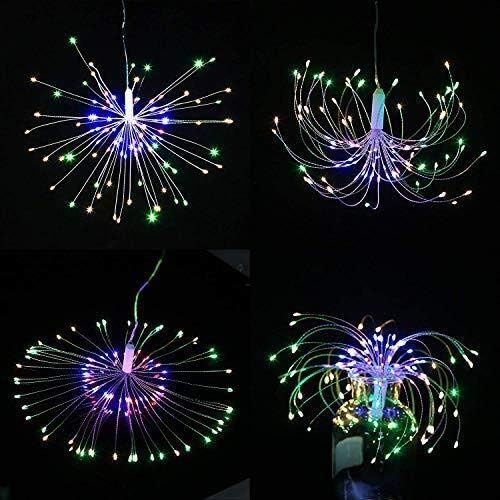 CCILAND 4 Pack Fireworks Lights Multicolour LED, Christmas Starburst Sparkle Fairy String Light USB Powered with Remote - Image 5