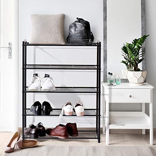 Titan Mall Shoes Rack for Closets Free Standing Shoe Rack 5 Tier Shoe Rack Metal Shoe Rack Shoe Organizer 25 Inch Wide Shoe Tower Shelf Storage - Thumbnail 3