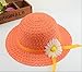 Girls Sunflower Straw Tea Party Hat Set (9 Pcs, Assorted Colors)