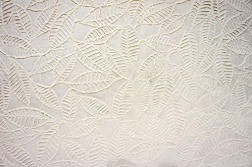 Exotic Elegance 2 Sheets Gift Wrap White Leaves Embossed Mulberry Paper31.5"x21.5"