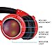 Contixo KB-300 Kid Safe 85DB Over The Ear Wireless Bluetooth LED Headphone with Volume Limiter, Built-in Microphone, Micro SD, FM Stereo Radio (Red+Black) - Best Gift