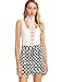 WDIRA Women's Elegant Mid Waist Above Knee O-Ring Zipper Front Plaid Skirt