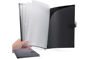 Cesil 10-Pocket File Folder, Letter A4 Paper Project Organizer Folders with Snap Button, Plastic Document Organizer for Schoo