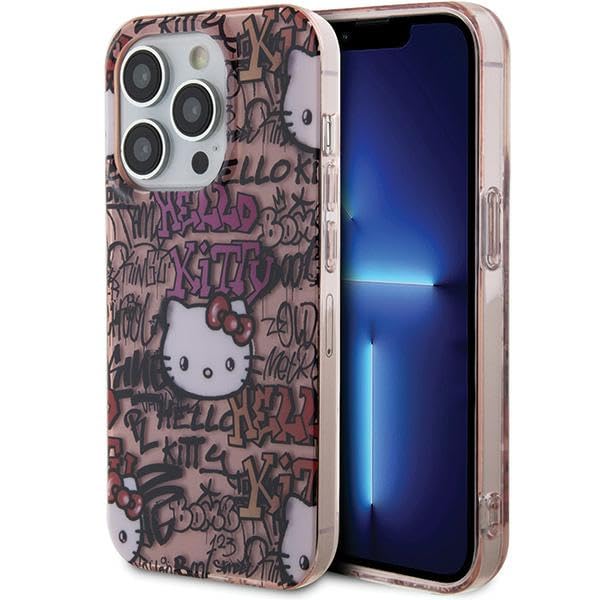 CG MOBILE Hello Kitty HKHCP14LHDGPTP case for iPhone 14 Pro 6.1" pink hardcase IML tags graffiti