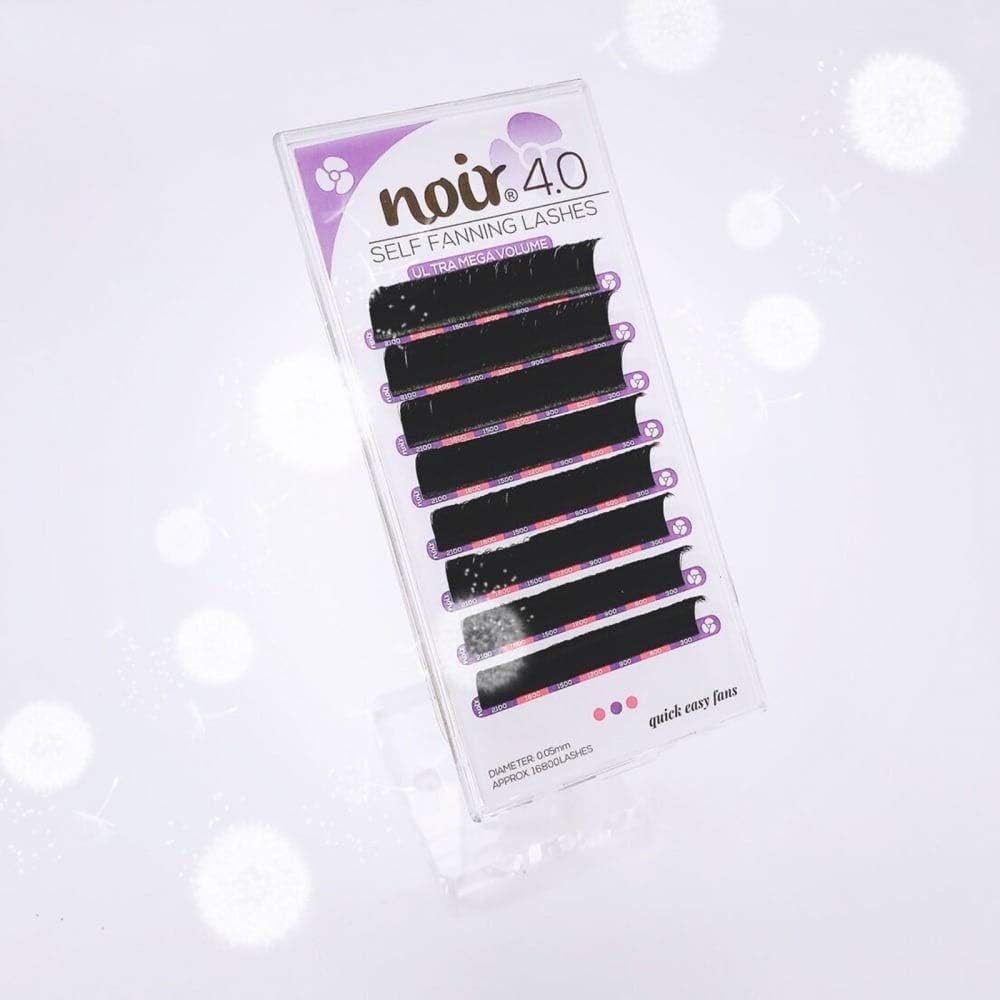 Noir Volume Lashes Easy Fan Lashes D curl 0.05 Mixed Mega Volume Self Fanning Eyelash Extensions, Black - Image 4