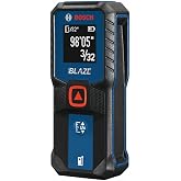 BOSCH GLM100-23 100 Ft Blaze Laser Distance Measure, With 2 AA Batteries | digital tape measure with laser, with backlit display, 1/16 in accuracy, 100 ft measuring range, and includes 2 AA batteries