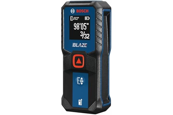 BOSCH GLM100-23 100 Ft Blaze Laser Distance Measure, Includes 2 AA Batteries, Distance Measuring Laser