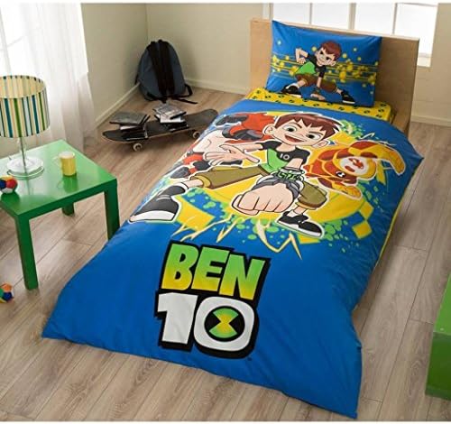100% Cotton Licensed Ben10 Single Size %100 Cotton Duvet Cover Set Bedding Linens.3 Pcs (Comforter sold separately, not in this set)
