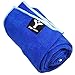 Yoga Mate Soft, Sweat Absorbent, Non-Slip Bikram Yoga Mat Size Towel, Blue, Light Blue Trim