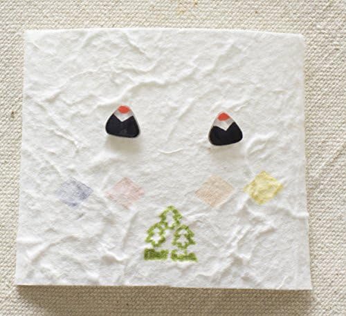 Handmade Shrink Plastic Rice ball Onigiri with Ume Stud Earrings Small Cute Tiny Japanese Food