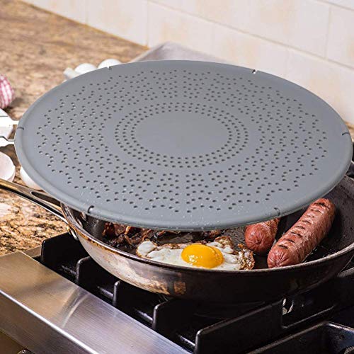 11" Premium Silicone Splatter Screen with Folding Handle, Heat