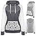 KESEE Coat ☀ Women Sheer Lace Long Sleeve Hooded Patchwork Sweatshirt with Pockets