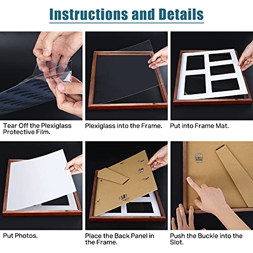 Lemecima Photo Frames, 2PCS Large Picture Frames with Mount, 12x16 Inch Multi Photo Frames for Wall Made of Solid pine Wall with High Definition Plexiglass, Black