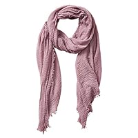 Tickled Pink Classic Soft Solid Stylish Long Lightweight Pashmina-Like Cotton Blend Scarf 38 x 70" - Mauve