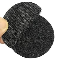 Ywhomal 10 Pack 2.2 inch Self Adhesive Hook Loop Interlocking Tapes Dots Fastening Mounting Double Sided Sticky Tape with Sticky Backing Tape-Black Round Type