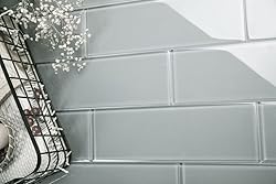 Giorbello Glass Subway Backsplash Tile, 4x4, True