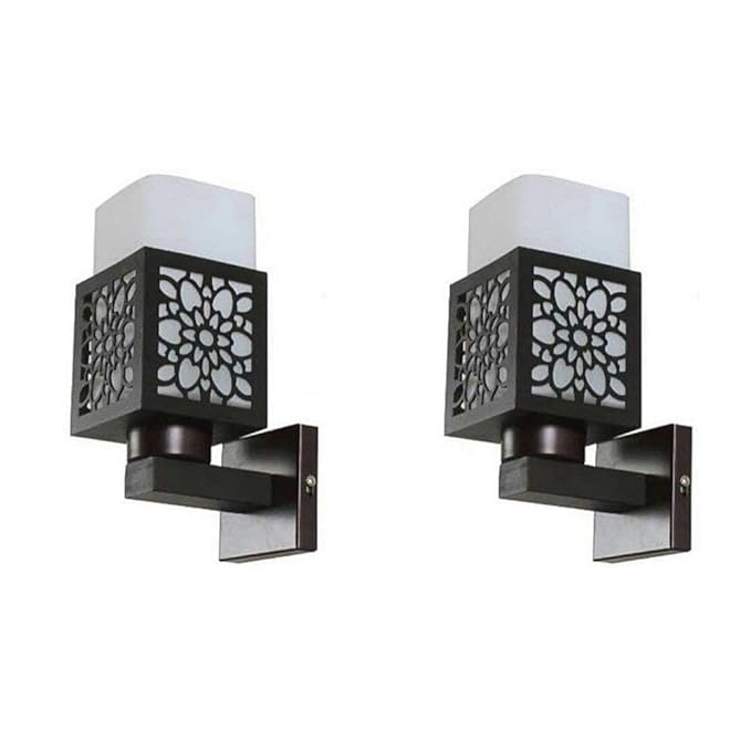 R@DIANT Wooden Square LED Wall LAMP (Pack of 2)