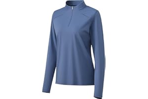 BANTREK Women's Quarter Zip Pullover Lightweight Long Sleeve Golf Shirts Mock Neck 1/4 Zip Athletic Top Gym Running Workout