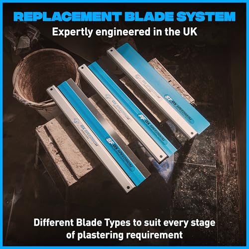 OX Speedskim Plaster Skimming Finishing Rule - SF 600mm I Stainless Steel Flex Blade & Extruded Aluminium Handle