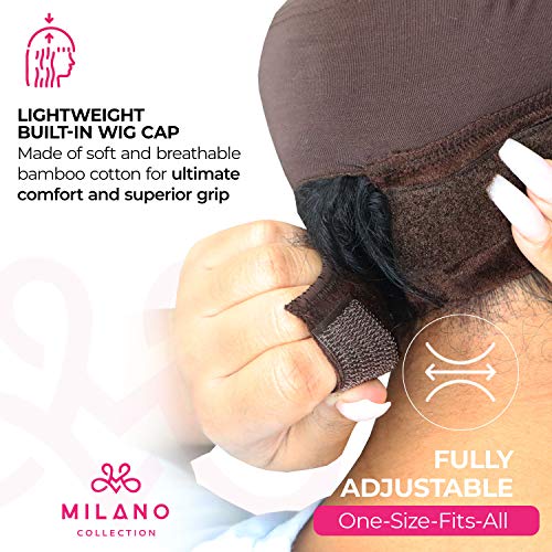 Milano Collection GripCap, AllInOne Wig Cap & Comfort Wig Band With Adjustable Closure, Brown