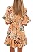 HOTAPEI Women's Floral Pattern Ruffle Hem Chiffon Dress