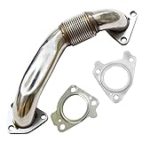 Bolt On Passenger Side Up-Pipe w/Gaskets Fit For LB7 LLY LBZ LMM LML 6.6L Sliver