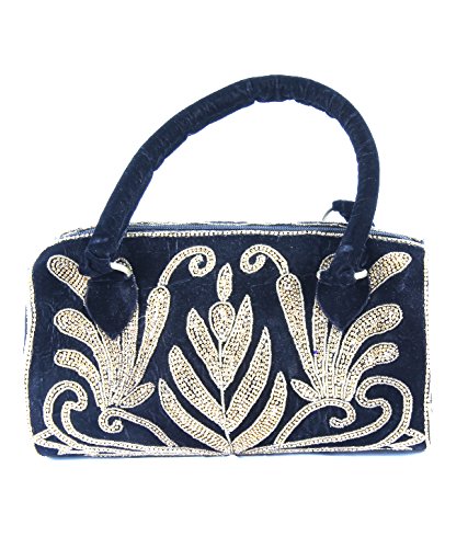 SAISHA Womens Sling Bag (Black::Gold) (SHB0001)