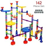 Marble Run Game Translucent Marble Maze STEM Educational Marble Race Track Building Construction Toys, Perfect for Boys and Girls Age 3 4 5 6 + Year Old – 102 Marbulous PCS + 40 Glass Marbles