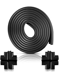 Furniture Edge and Corner Guards | 20.4ft Protective Foam Cushion | 18ft Bumper 8 Adhesive Childsafe Corners | Baby Child Proofing Set NonToxic and Safe For Table, Fireplace, Countertop | Black