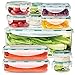 ACODINE 11 Food Storage Containers With Airtight Snap Lock Lids – Clear, BPA Free, Stacking, Reusable Leak Proof Lunchboxes - Freezer, Dishwasher, Microwave Safe – Bonus Draining Rack, 23 Piece Set