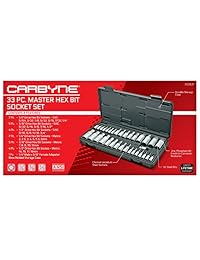 CARBYNE   Juego de llaves de vaso hexagonales (33 piezas, acero S2)