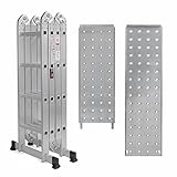 Multi Purpose Aluminum Folding Scaffold Step Ladder 15.5ft Tools En131 330lbs
