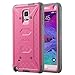 ULAK Galaxy Note 4 Case, [Drop Protection] Knox Armor [Rugged Defense] Heavy Duty with Shock Absorbent [Dual Layered Hybrid Case] Cover for Samsung Galaxy Note 4 - [Rose pink]