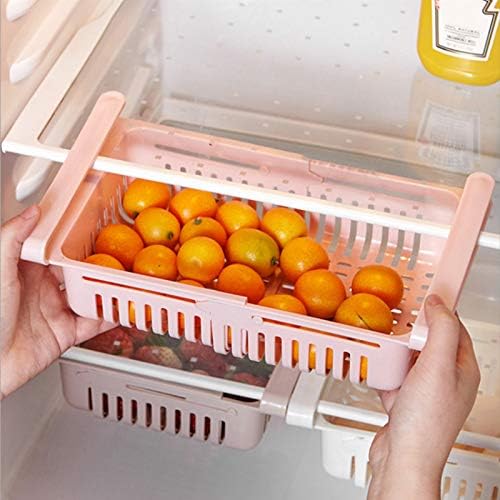 Tincocen Refrigerator Partition Layer Durable Storage Rack Fridge Freezer Space Saver Organizer Fruit Vegetable Holder Drawer Fridge Shelf Refrigerator Holder Storage Box Home Organizer