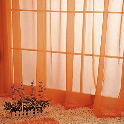 Zzczzc 2 Pack Solid Voile Curtains Rod Pocket Tulle Curtain Set