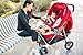 Joovy ScooterX2 Double Stroller Featuring Dual Snack Trays, One-Handed Fold, Multi-Position Reclining Seats, Adjustable Leg Rests, and 2 Zippered Pockets for Storage, Red